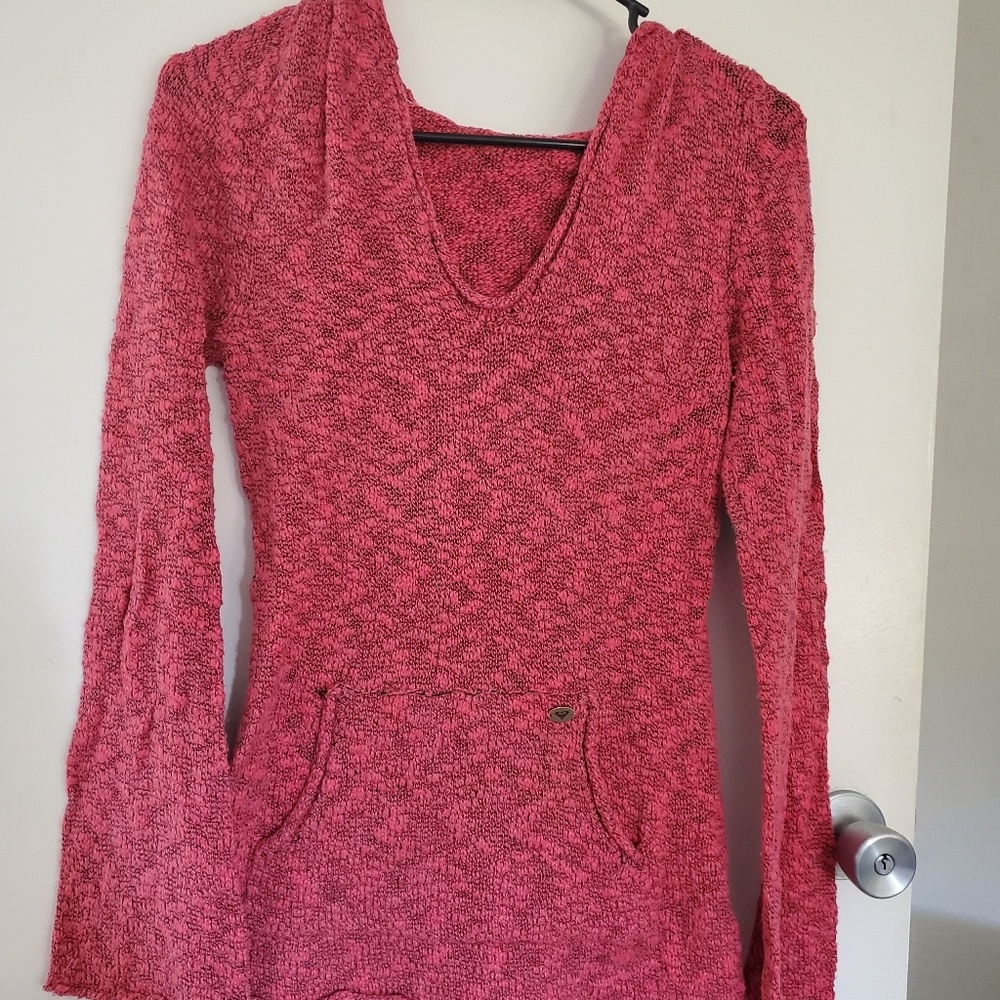 Roxy heathered coral knit pullover